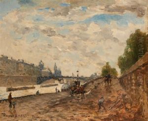 Paris, La Seine Depuis Le Quai De Gesvres, Et Le Palais De Justice Paris, La Seine Depuis Le Quai De Gesvres, Et Le Palais De Justice
