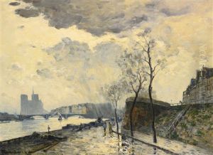 Notre Dame Et Le Pont De Sully Vus Depuis Le Quai Henry-iv by Frank Myers Boggs