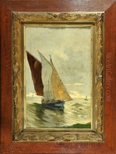 Segelschiff Auf Bewegter See by Frank Myers Boggs