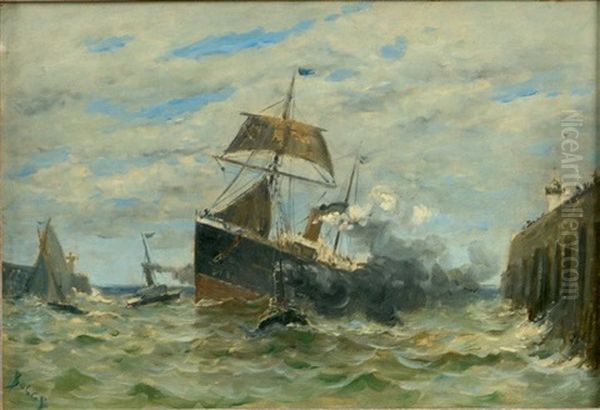 Navires Entrant Au Port - view 1