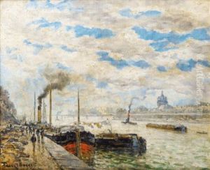La Seine A Paris Avec La Coupole De L'institut by Frank Myers Boggs