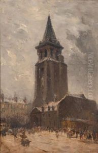 Saint-germain Des Pres En Hiver by Frank Myers Boggs