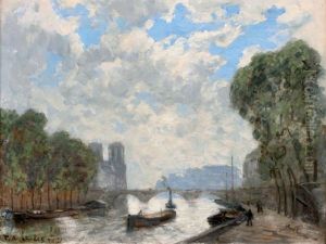 La Seine Au Pont Saint-michel by Frank Myers Boggs