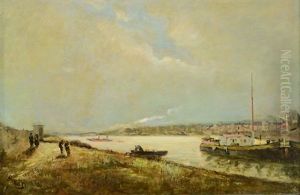 Steam Launch On The River by Frank Myers Boggs