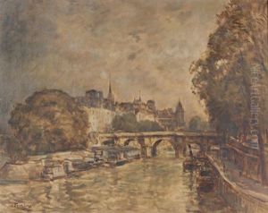 Paris A L'automne, L"ile De La Cite Vue Du Pont Des Arts