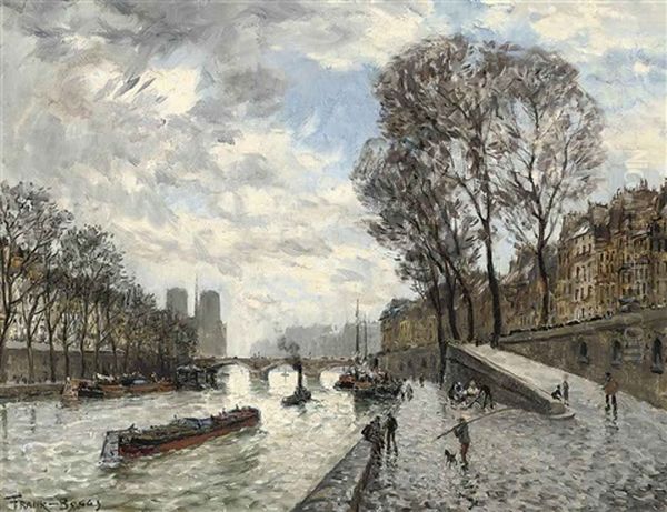 On The Seine At The Pont St. Michel, Paris - view 1