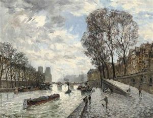 On The Seine At The Pont St. Michel, Paris by Frank Myers Boggs