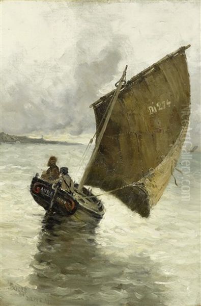 Fischerboot Auf Dem Wasser Vor Dieppe - view 1