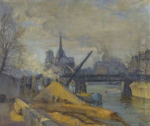 Seineufer Mit Notre-dame by Frank Myers Boggs