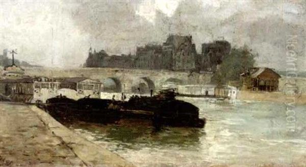 Peniches Et Bateau Lavoir A L'ile De La Cite - view 1