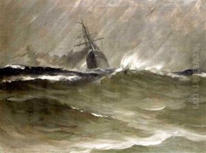 Trois-mats Par Gros Temps by Frank Myers Boggs