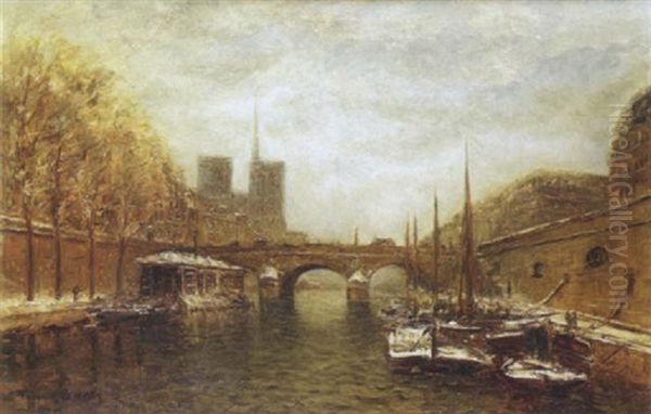 Le Pont Saint-michel Sous La Neige - view 1