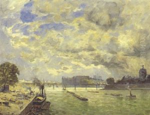 La Seine Au Pont Des Arts by Frank Myers Boggs