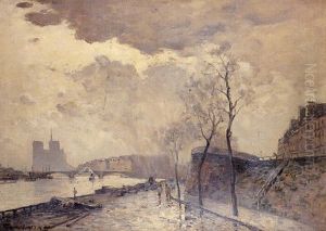 Les Quais De Paris Apres La Pluie by Frank Myers Boggs