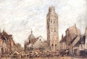 View Of A Continental Marketplace