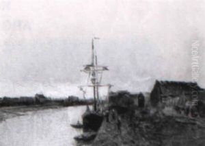 Voilier Amarre A Un Quai Anime by Frank Myers Boggs