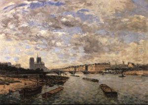 La Seine Vue Du Pont D'austerlitz by Frank Myers Boggs