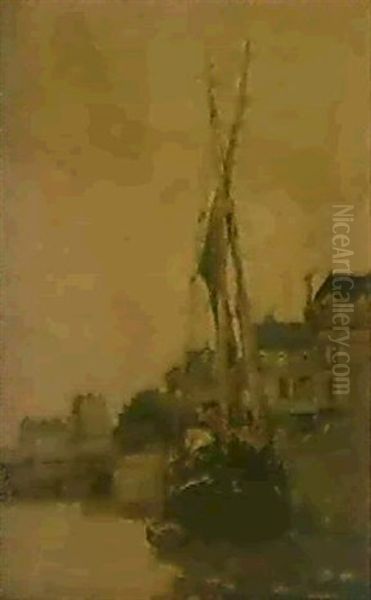 Ankerndes Schiff Am Quai - view 1