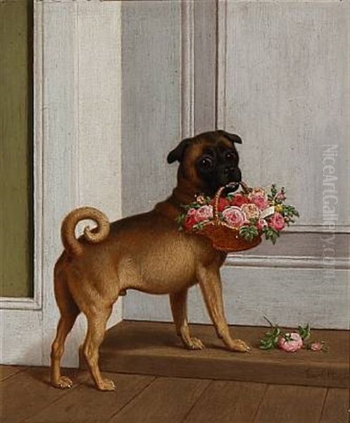 A Dog With A Flower Basket - view 1