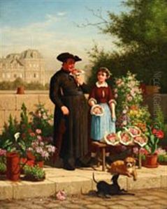 Bogh_carl A Priest And A Flower Girl by Carl Henrik Bogh