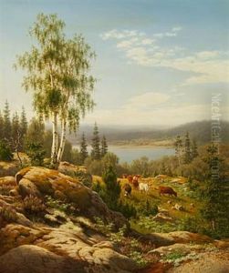 Klippelandskab Med Koer, Smaaland
