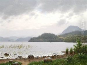 A Lake Surrounded By Conifers, Presumably Sweden