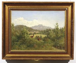 Deer In A Wooded Foothill Landscape