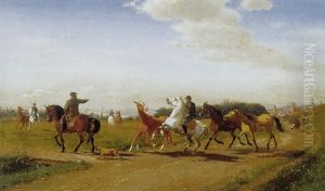 Pa Vej Til Hestemarked, I Baggrunden By by Carl Henrik Bogh