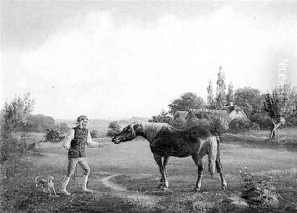Landskab Med Bonde, Hest Og Hund - view 1