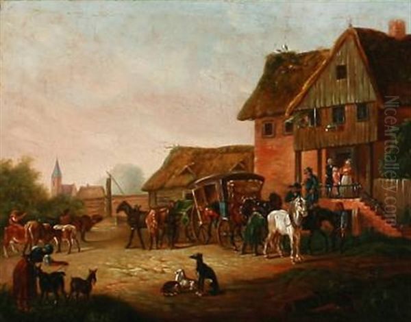 Street Life In Front Of An Inn - view 1