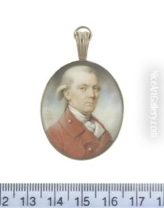 A Gentleman, Wearing Red Coat With Gold Buttons, White Waistcoat, Stock And Lace Cravat, His Powdered Wig Worn En Queue