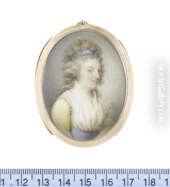 Mrs Anne Murray (nee Campbell-colquhoun) (b. 1768), Wearing Yellow Dress, Her White Fichu Tucked Into The Sky Blue Sash At Her Waist... - view 1