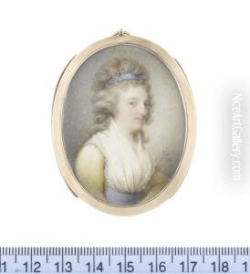 Mrs Anne Murray (nee Campbell-colquhoun) (b. 1768), Wearing Yellow Dress, Her White Fichu Tucked Into The Sky Blue Sash At Her Waist...