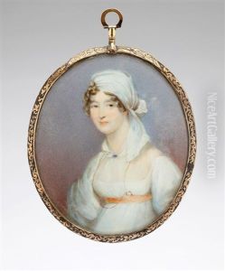 Portrait Of A Woman In A White Dress by John Bogle