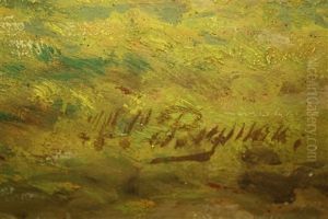 Polderlandschap Met Koeien Rechtsonder Get by Herman Bogman I