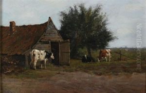 Koeien Bij De Schuur by Herman Bogman I