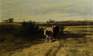 A Peasant With His Cattle On A Country Road by Herman Bogman I