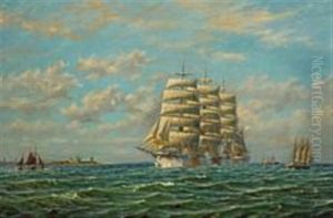 Finnish Training Ship With Kronborg To Starboard