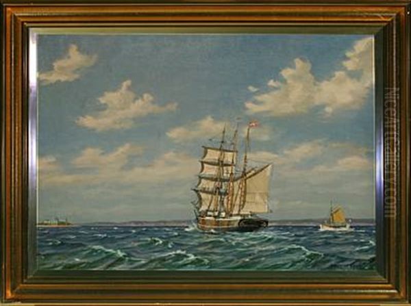 Seascape With Sailing Ship Off Kronborg - view 1