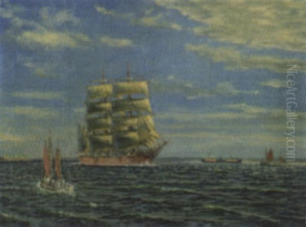 Dreimastbark Vor Helsingborg - view 1