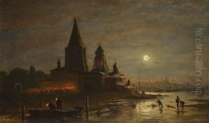 Night Procession In Yaroslavl Night Procession In Yaroslavl