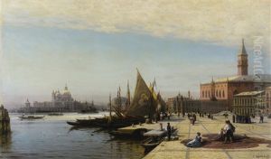View Of Venice With Santa Maria Della Salute In The Background by Alexei Petrovitch Bogoliubov