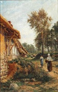 Summer Dag In Veules-les-roses, France by Aleksei Petrovich Bogolyubov