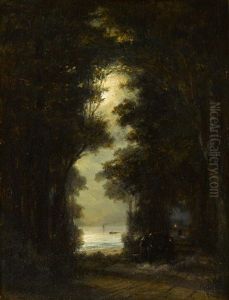 Road Along The Bank Of Oresund. Night View