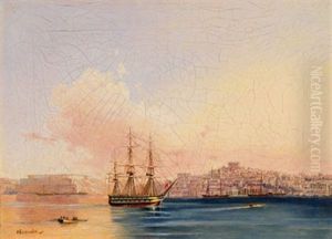 Ansicht Eines Sudlichen Hafens by Aleksei Petrovich Bogolyubov