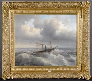 Marine Mit Dampfschiff