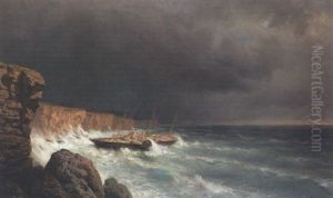 A Russsian Imperial Paddle Yacht, (the "standart"?) In Difficulties Off The Black Sea Coast by Aleksei Petrovich Bogolyubov