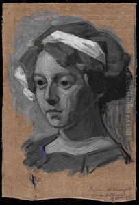 Portrait Of Vanda Monastyrskaya (+ Landscape (sketch), Verso)