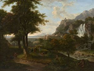 Paysage Classique A La Cascade by Nicolas Didier Boguet