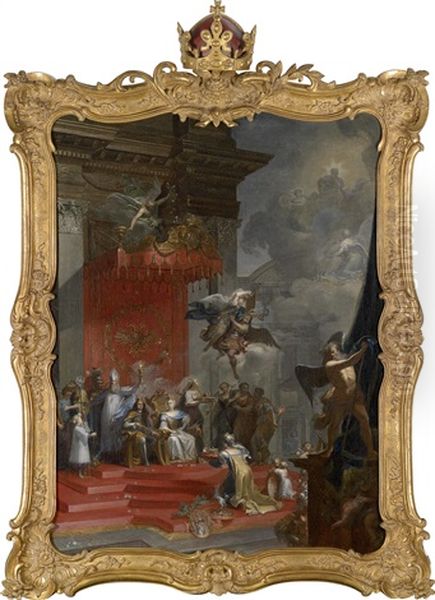 Eine Allegorie Auf Die Kronung Kaiser Karls Vi. Zum Konig Von Bohmen In Prag Am 5. September 1723 - view 1